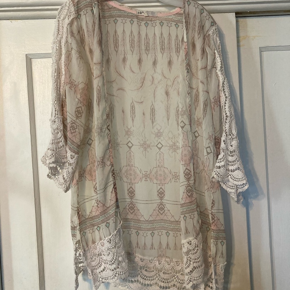 Jolie Cream and Pink Lace Tunic